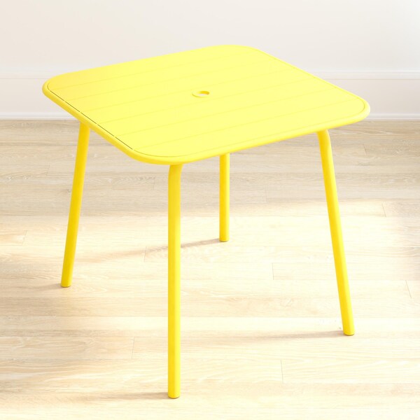 Cosco Novogratz Poolside Gossip Collection, June Outdoor/Indoor Square Dining Table, Yellow 88956YLW1E - main